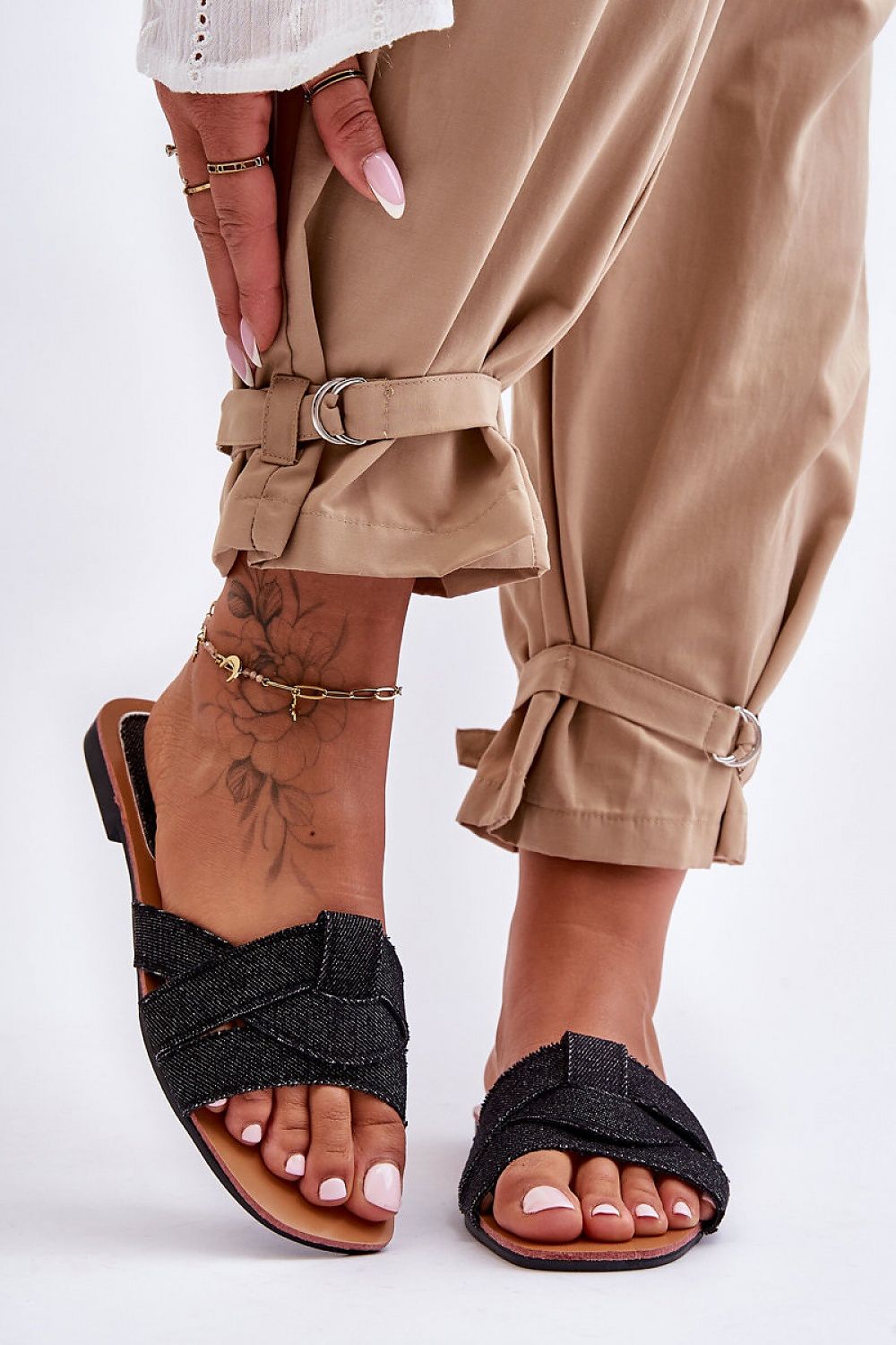  Sandał Klapki Model Aversa W-112 Black - Step in style 