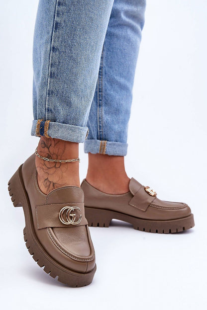   Półbuty Model Rosefalls 20153 Dark Beige Skóra - Step in style 