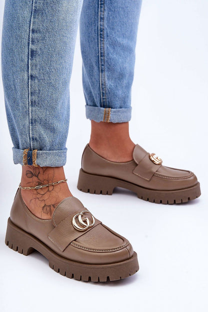   Półbuty Model Rosefalls 20153 Dark Beige Skóra - Step in style 